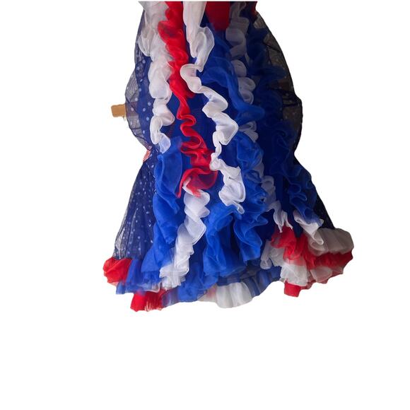 Fiona Michelle Girls 5/6 Patriotic Tutu Skirt Stars Red White Blue 4th of July - Picture 3 of 9